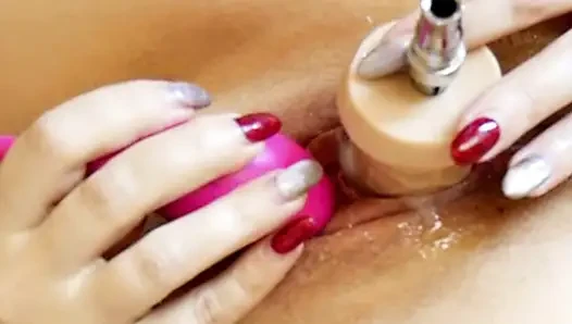 Fuck Dildo Her Wet Pussy, Show Close-up