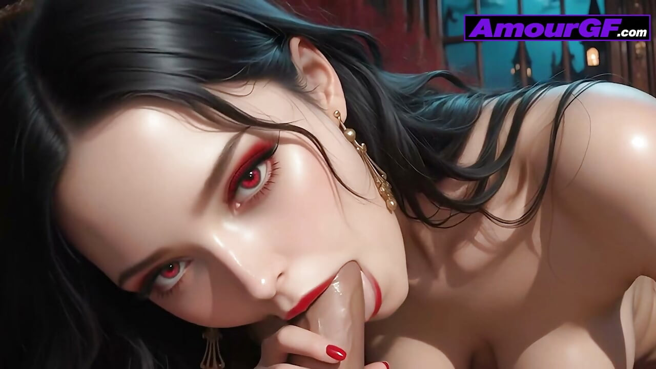 3D AI Vampire Takes Big Cock in Darkness, Breathy Moans & Wet Climax
