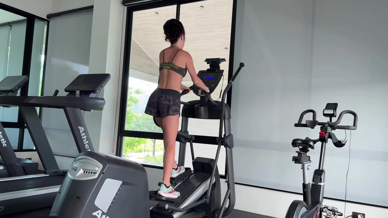 training in the gym. do you want the same but without clothes?