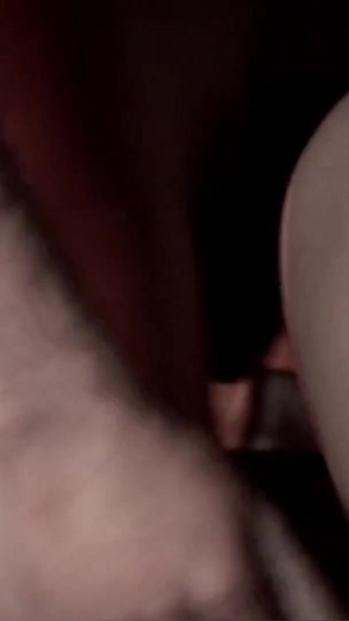 As a horny slut the naughty brunette enjoys sucking cum from two large dicks | Clip 1