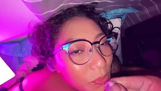 He sucks my small cock and I leave his mouth and face full of milk