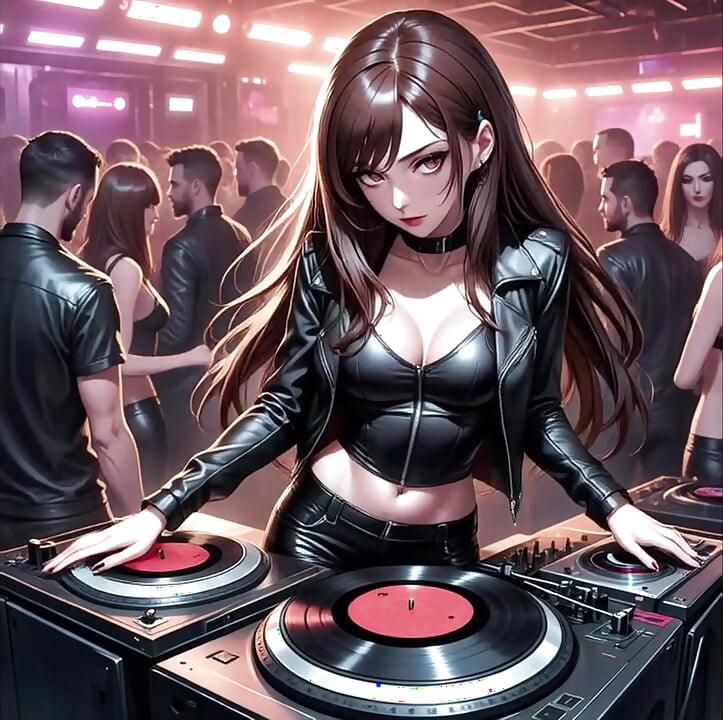 אנימה סקסית DJ Synthwave Retrowave אלקטרו AI