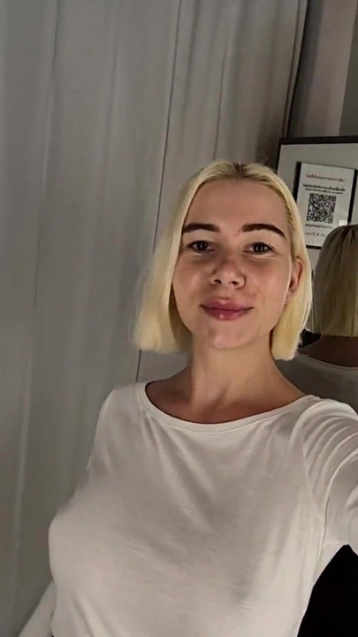 Memorable moment from "Try On Haul Transparent Clothes with huge tits, at the dressing room."