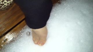 Dedos de los pies en la nieve