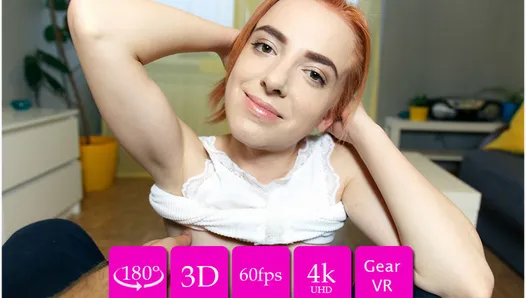 Thumbelina sexy redhead lapdance VR180