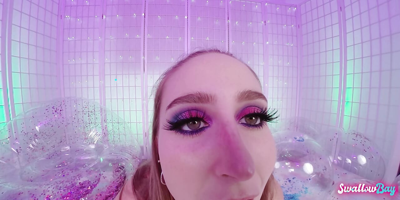POV גרון עמוק גאג פנים עם לייני גריי