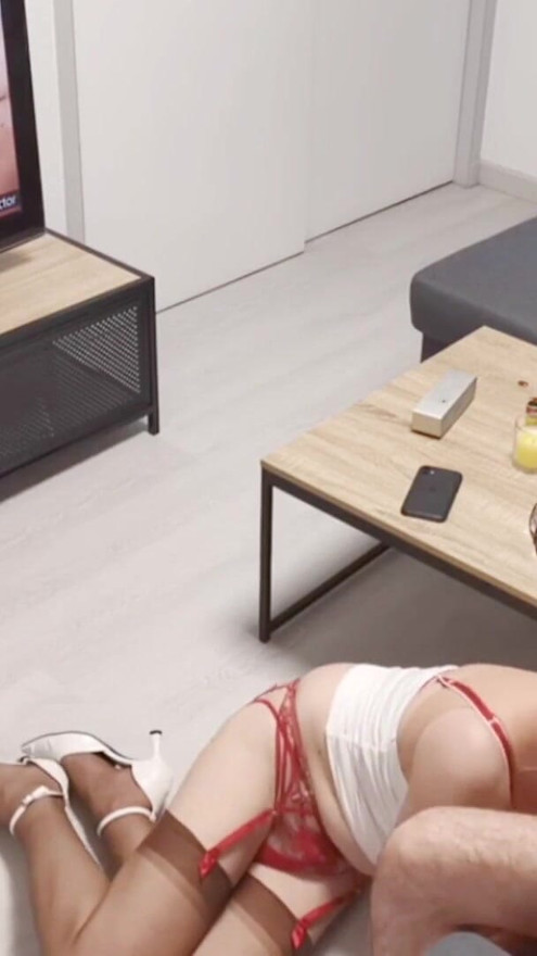 Clara sucks Mister A while he watches one of their own videos | Clip 1