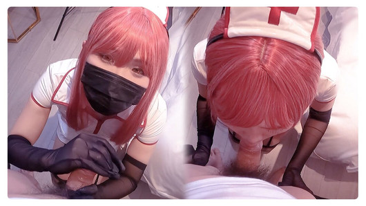 【电锯人】 护士 cosplayer Handjob，Blowjob 日本动画 cosplay