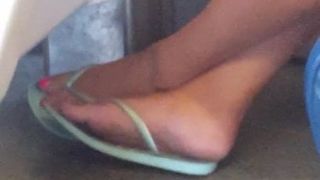 Cute feet in flip flops