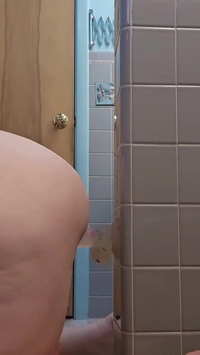 Thrilling moment from "First Time! BBW Fucks Dildo on Wall"