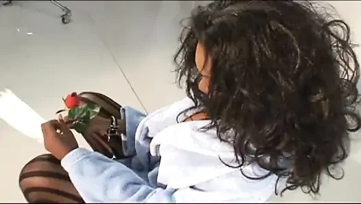 Black on Black Fuck for a Black Pussy in Sexy Stocking Riding a Big Black Cock