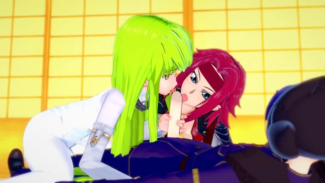 CC and Kallen have fun with Lelouch: Code Geass Parody