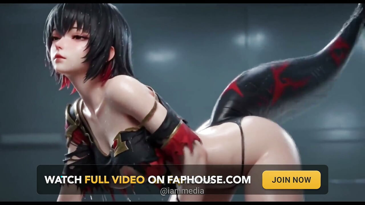 Ellen JOE Shark Girl trêu chọc - dang rộng chân, quần lót đen & váy đại học