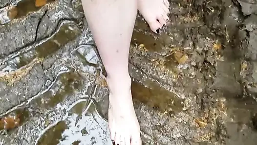 Barefoot in the forest