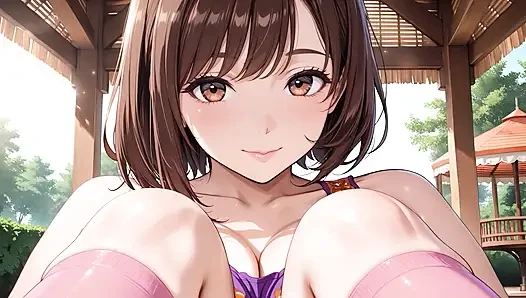 Büyük memeli hentai güzellik tropikal verandada tutkuyla sekiyor - ıslak!