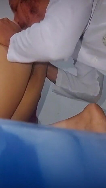 Captivating moment from "The doctor falls in love with his porn patient, only he knows how he loves to fuck in four is his"