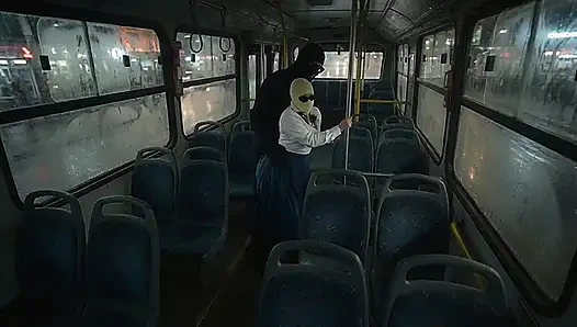 Petite Schoolgirl Pressed by Masked Man in Bedroom