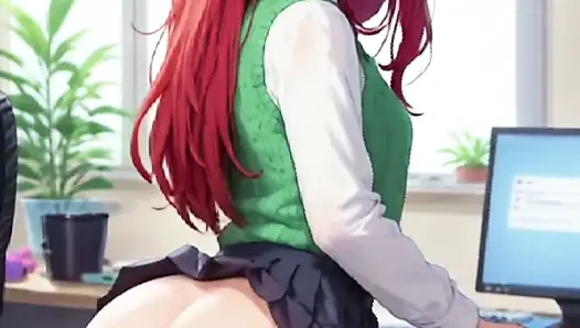 Hentai anime - arkadaşımın kız arkadaşı gerçekten götünü nasıl hareket ettireceklerini biliyor