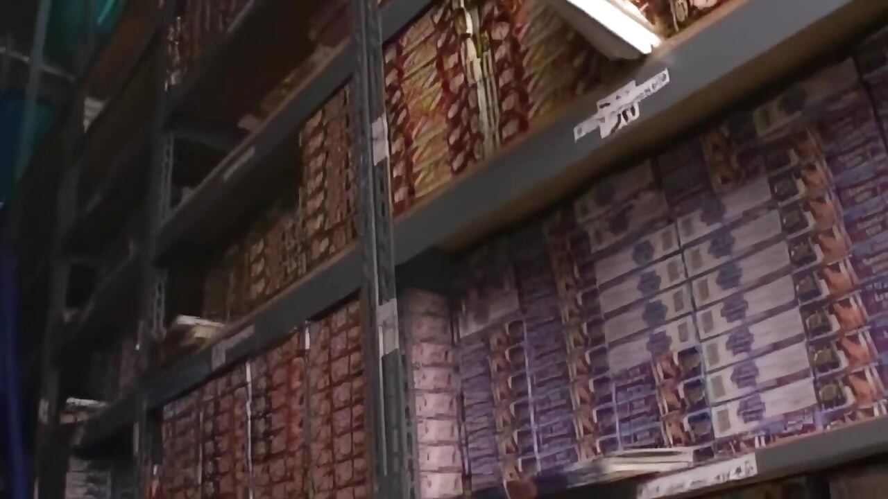 Warehouse Slut Rides Thick Cock Dripping Wet