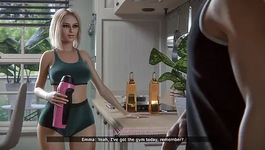 Kaslı büyük zenci eğitmeni ile spor salonunda aldatan evli kadın (3 boyutlu animasyon)