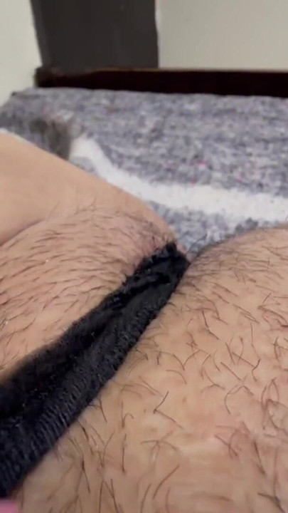 Gets aroused by doing cameltoe in her big pussy | Clip 1