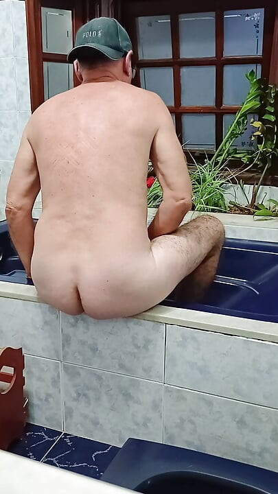 Naked in the sauna