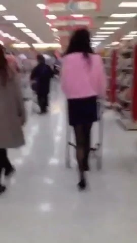 Asian woman at supermarket