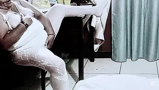 Stepmom likes to watch my innocent girlfriend suck my dick