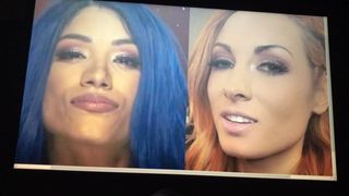 Wwe sasha bankaları ve becky lynch çift cum haraç