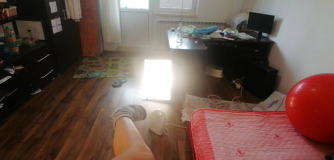 Amateur wife dancing naked at home. Amateur woman has fun trying on clothes and cutting them.