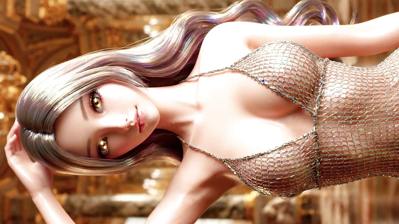 Radost z krásných holek předvádějících průsvitnou módu: Zářivé klenoty 3D anime AI-generováno