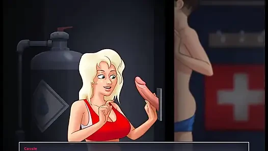 Adegan seks gameplay cerita musim panas Gilf dan blowjob lubang kemuliaan