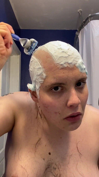 Powerful moment from "Hairless Whore - Adama Daat Amateur Fetish Head and Brow Shave"