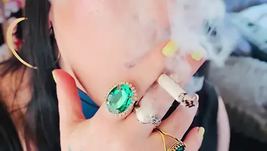 British Wife, Tina Snua, Smoking 2 Cigarettes At Once! Drifting Snap Inhales Smoker Smoke OMI OME