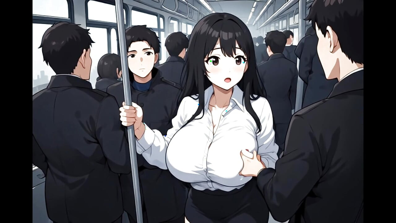 Anime public bus threesome sex