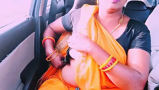 Desi saree hausmädchen auto-sex Telugu dirtytalk.
