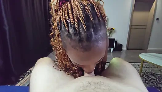 Schnelles spermaschlucken und creampie in einem süßen jungen ebenholz