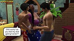 Partea 3 - mătușă indiană excitată Shwetha cu doi băieți tineri