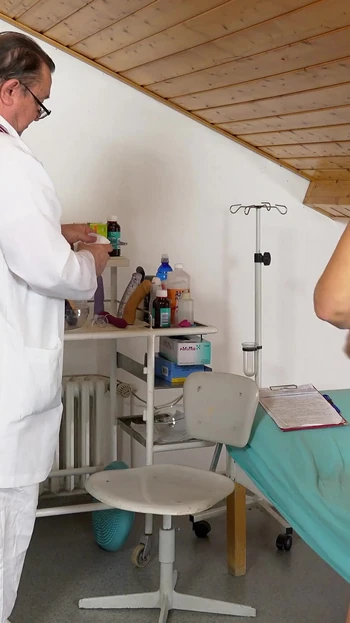 Unforgettable moment from "Mature Emily Devine examined and made to cum in gyno chair by Freaky Doctor"