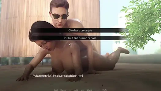 Black Milf Loves Riding White Huge Cock On The Beach