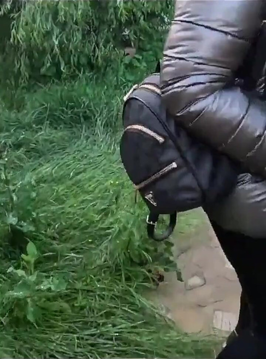Gardener Deepthroat, Rough Facefucking and Double Cum on My Shiny Downjacket