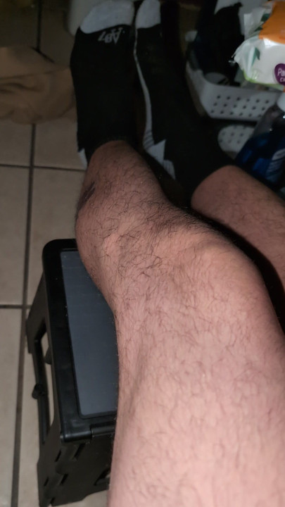 Rub My Tasty Slippery Brown Cock in Some Sexy Black Aero Socks