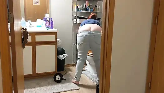 Der hintern der frau, klempnerin