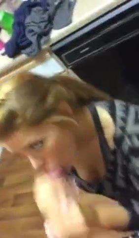 Beautiful blonde gives amazing blowjob