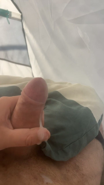 Jerking off in the tent
