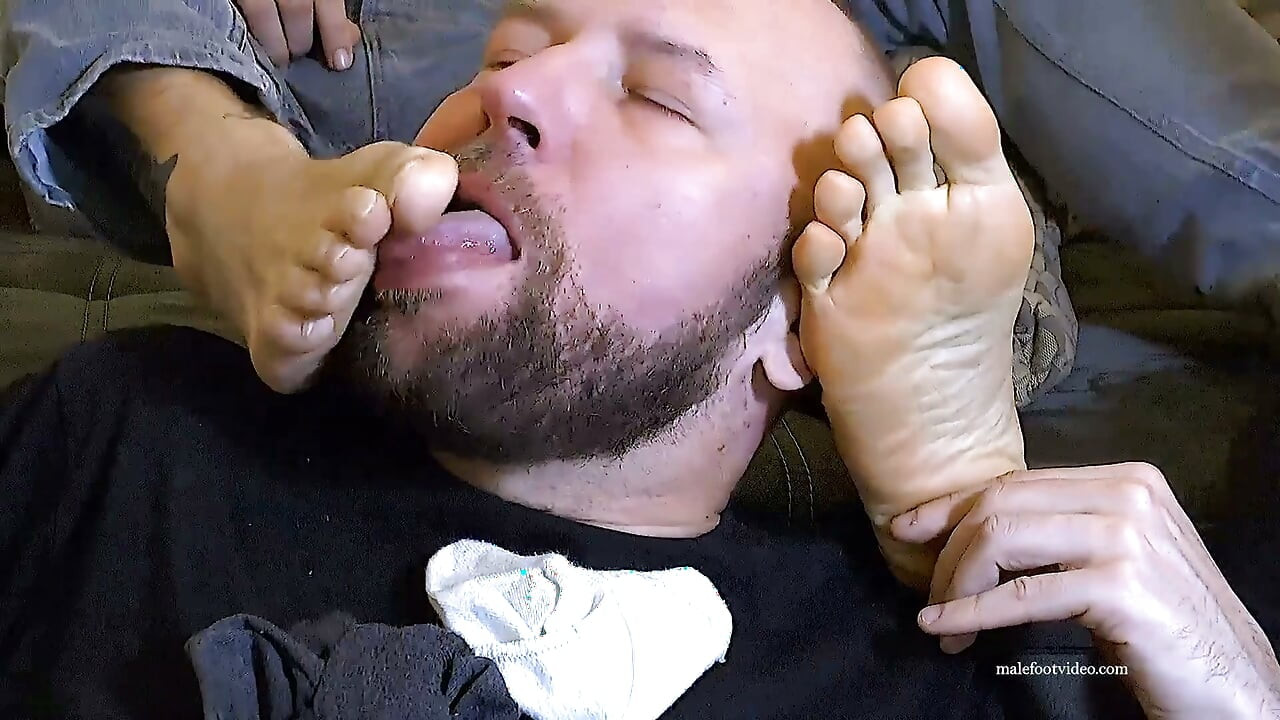 Triple TV Worship Servicing Three Barefoot Guys on the Couch