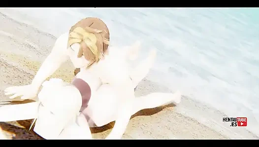 Genshin Impact Hentai - Lumine Is Fucked in the Beach - Asian Japanese Anime Manga Porn