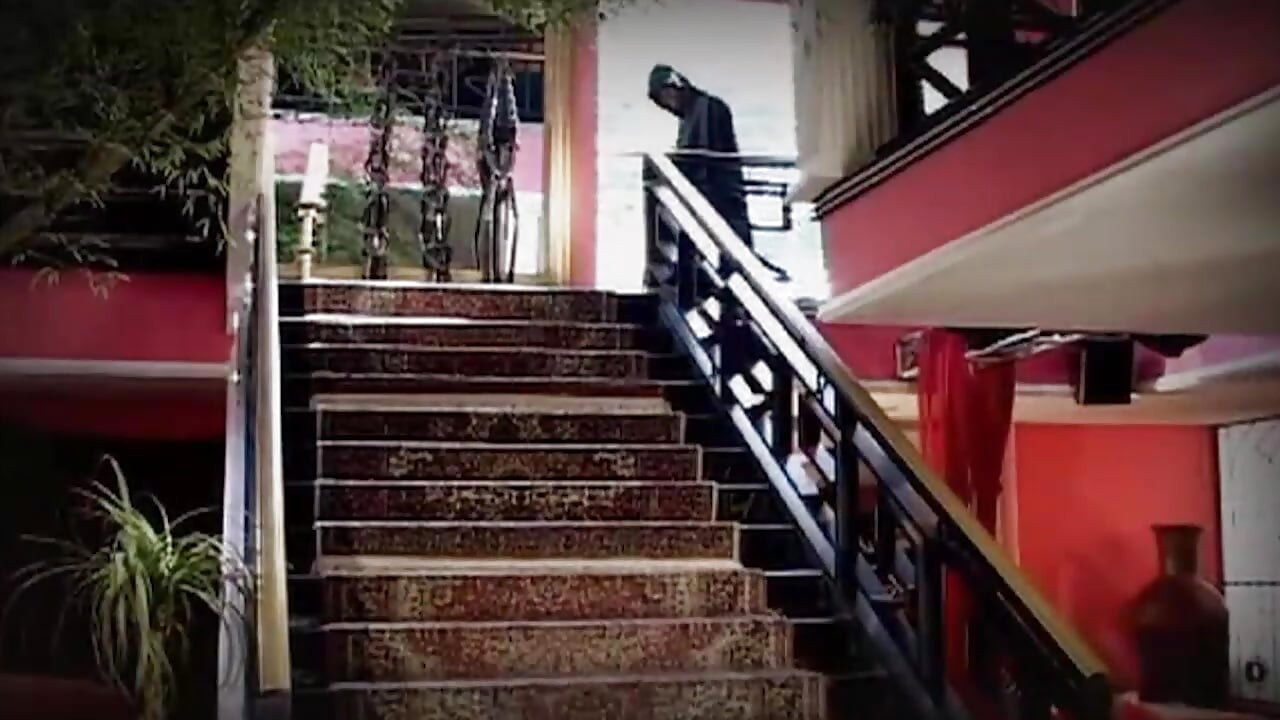 Brunette Babe Stretched Wide in Staircase Hardcore Pounding