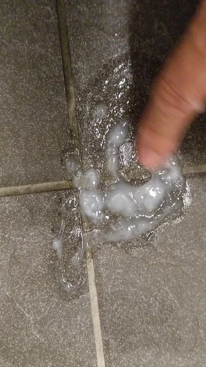 playing thick cum on floor