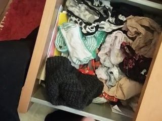 cumming on a panty drawer